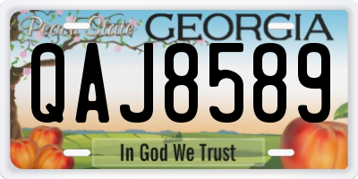 GA license plate QAJ8589