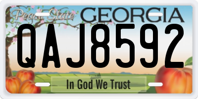 GA license plate QAJ8592