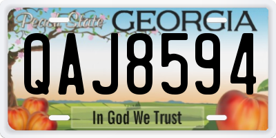 GA license plate QAJ8594