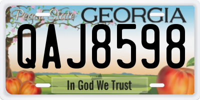 GA license plate QAJ8598