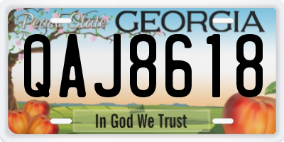 GA license plate QAJ8618