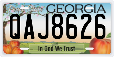 GA license plate QAJ8626
