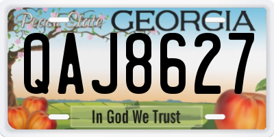 GA license plate QAJ8627