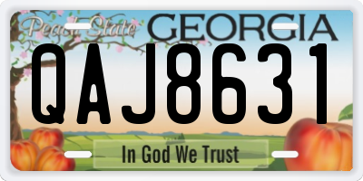 GA license plate QAJ8631
