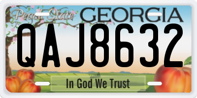 GA license plate QAJ8632