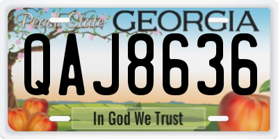 GA license plate QAJ8636