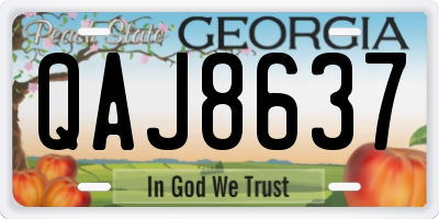 GA license plate QAJ8637