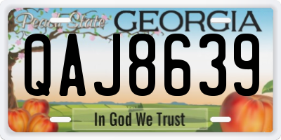 GA license plate QAJ8639
