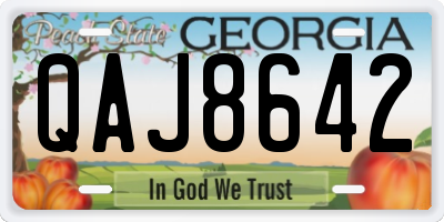 GA license plate QAJ8642