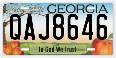 GA license plate QAJ8646