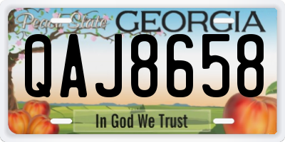 GA license plate QAJ8658