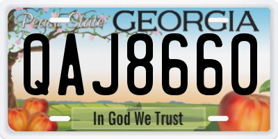 GA license plate QAJ8660