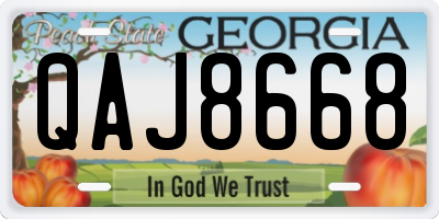 GA license plate QAJ8668