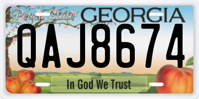 GA license plate QAJ8674