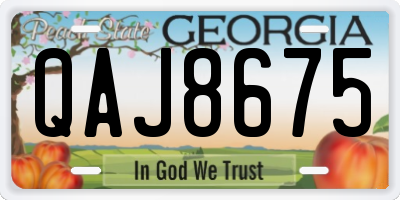 GA license plate QAJ8675
