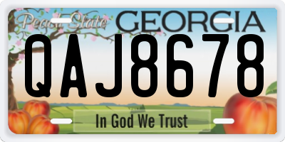 GA license plate QAJ8678