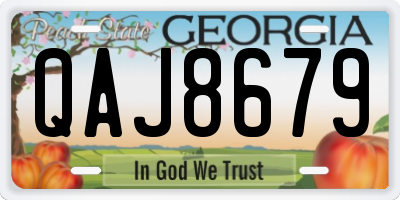 GA license plate QAJ8679