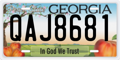 GA license plate QAJ8681