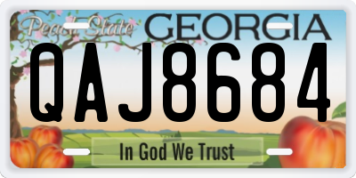 GA license plate QAJ8684