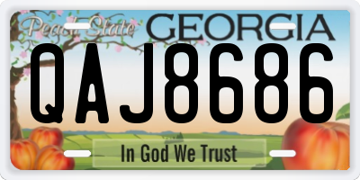 GA license plate QAJ8686