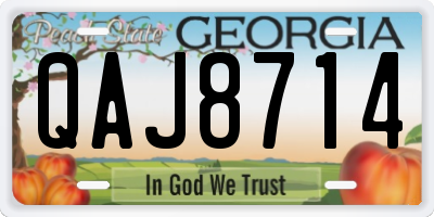 GA license plate QAJ8714