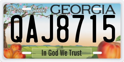 GA license plate QAJ8715