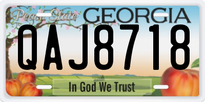 GA license plate QAJ8718