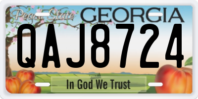 GA license plate QAJ8724