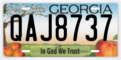 GA license plate QAJ8737
