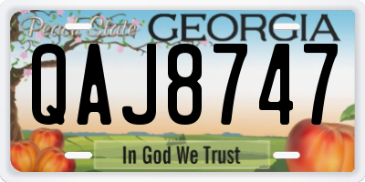 GA license plate QAJ8747