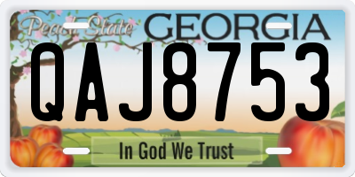 GA license plate QAJ8753