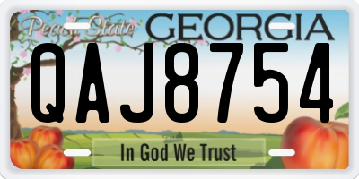 GA license plate QAJ8754