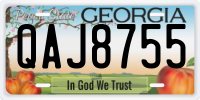 GA license plate QAJ8755