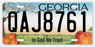 GA license plate QAJ8761