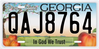 GA license plate QAJ8764