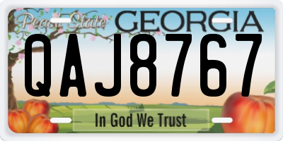 GA license plate QAJ8767