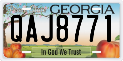 GA license plate QAJ8771