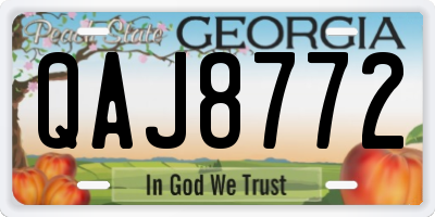 GA license plate QAJ8772