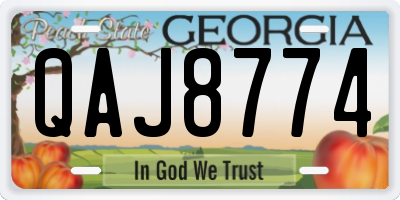 GA license plate QAJ8774