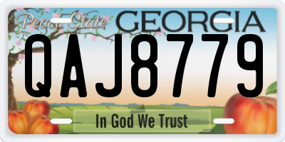 GA license plate QAJ8779