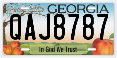 GA license plate QAJ8787