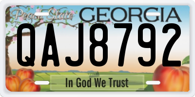 GA license plate QAJ8792