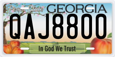 GA license plate QAJ8800