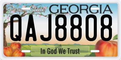 GA license plate QAJ8808