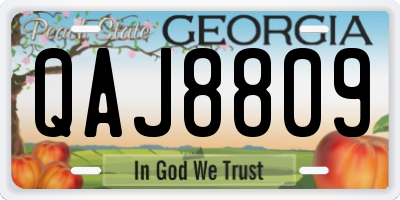 GA license plate QAJ8809