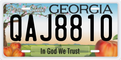 GA license plate QAJ8810