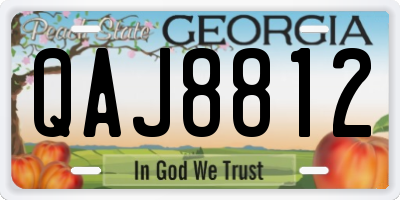 GA license plate QAJ8812