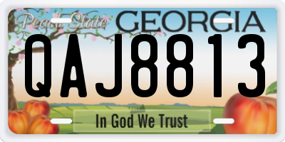 GA license plate QAJ8813