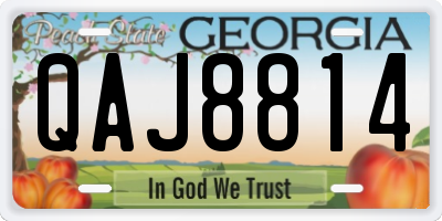 GA license plate QAJ8814