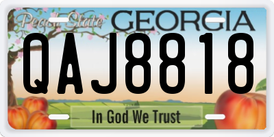 GA license plate QAJ8818